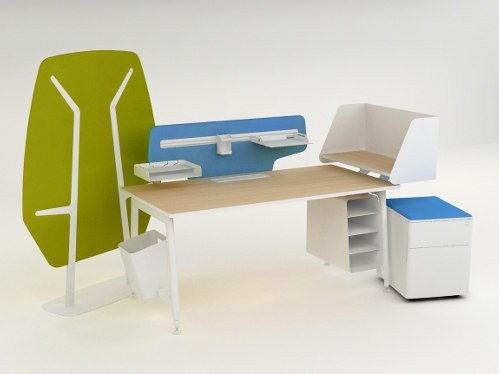 Collection de mobilier de bureau Nouvelle vague design Emmanuel Gallina pour Clen 01 Rendu 3D